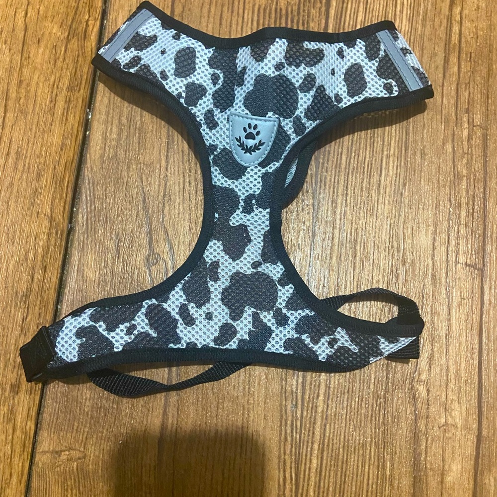 Cow print pet harness
